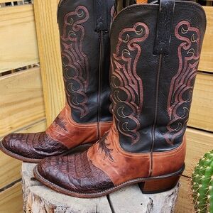 Lucchese Black and Brown Western Boots 8D